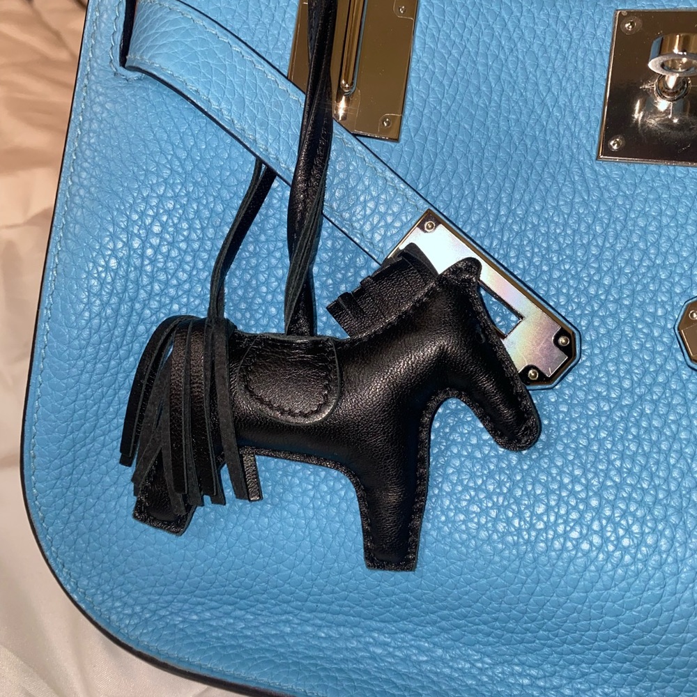 RARE HERMÈS Milo Lambskin Grigri Rodeo Horse Bag Charm PM So Black - Picture 4 of 16